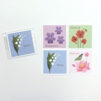 Far East Studio 花のスクエアミニカード