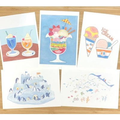 夏にぴったりの絵柄５種・各１枚入り