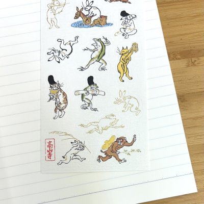 風合いの良い和紙シール。絵柄の一部が箔押し加工されています。