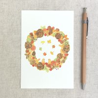 トナリノポストカード「木の実のリース」