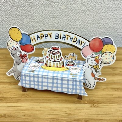 画像1: ポップアップカード「バースデーパーティー・キャット」