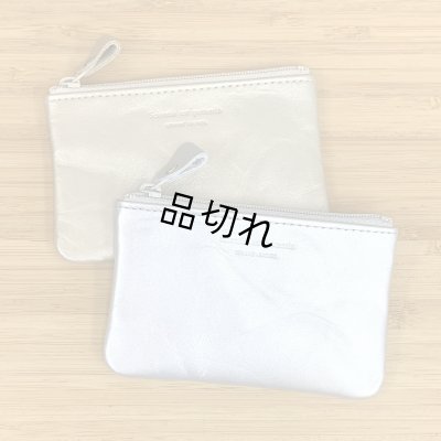 画像1: ノワールレザー カードポーチ　メタリック