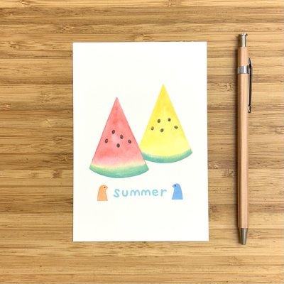 画像1: トナリノポストカード「スイカsummer」