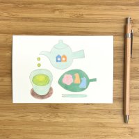 トナリノポストカード「和菓子とお茶」